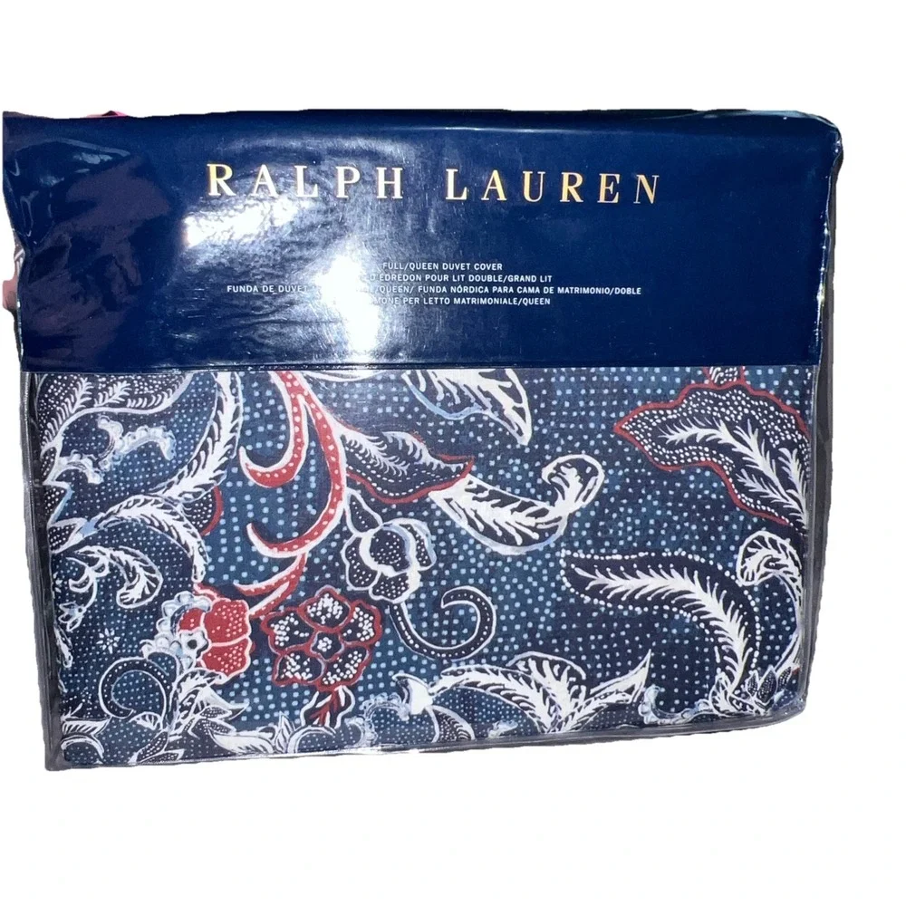 Ralph Lauren Mirabelle Duvet Cover In‎ Indigo Blue Queen 92 X 96 New $375